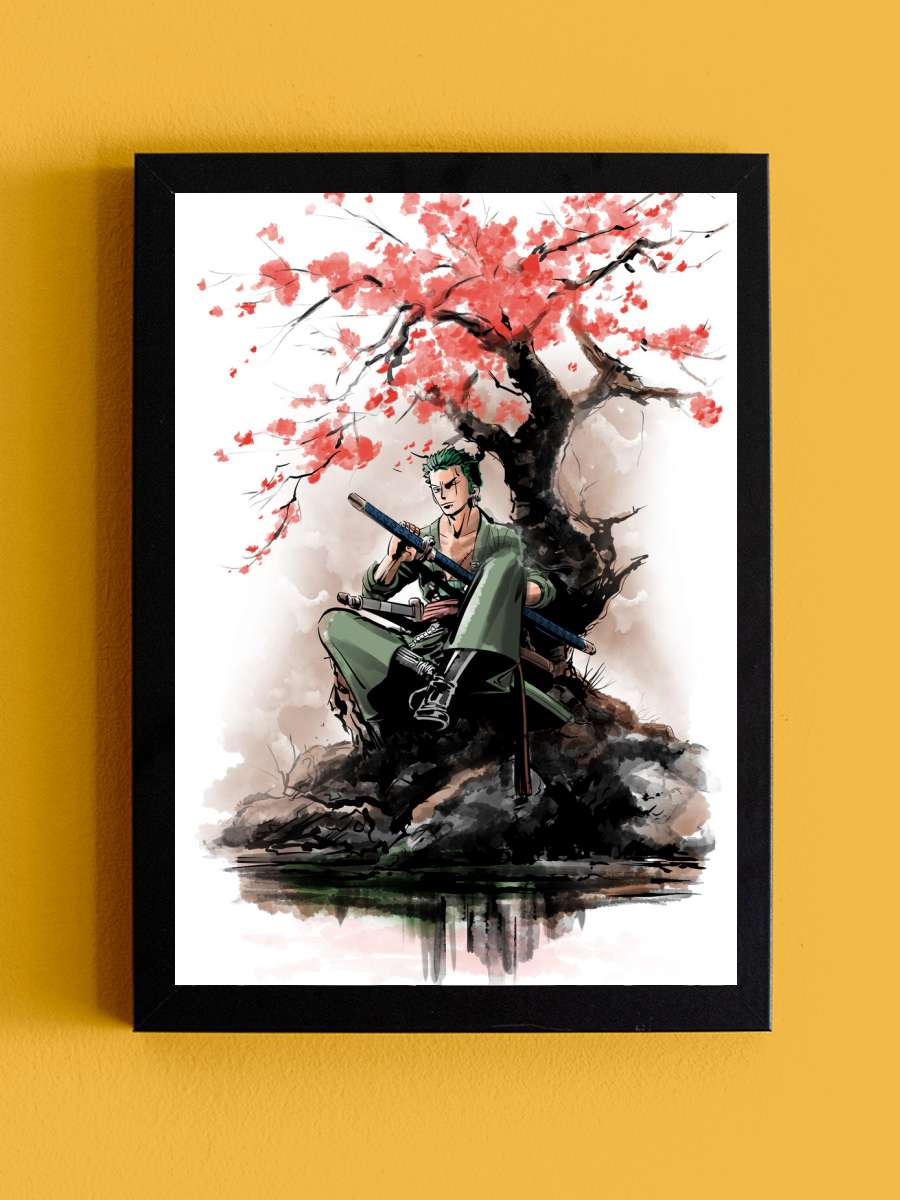 Pirate hunter under the tree Anime Poster Tablo Siyah Çerçeveli Yüksek Kalite Anime Duvar Tablo