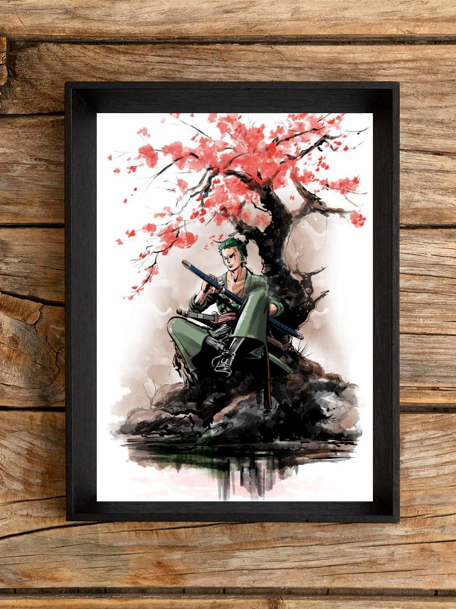 Pirate hunter under the tree Anime Poster Tablo Siyah Çerçeveli Yüksek Kalite Anime Duvar Tablo