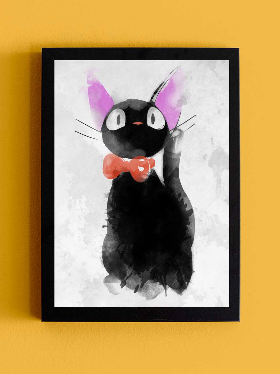 Watercolor Cat Anime Poster Tablo Siyah Çerçeveli Yüksek Kalite Anime Duvar Tablo