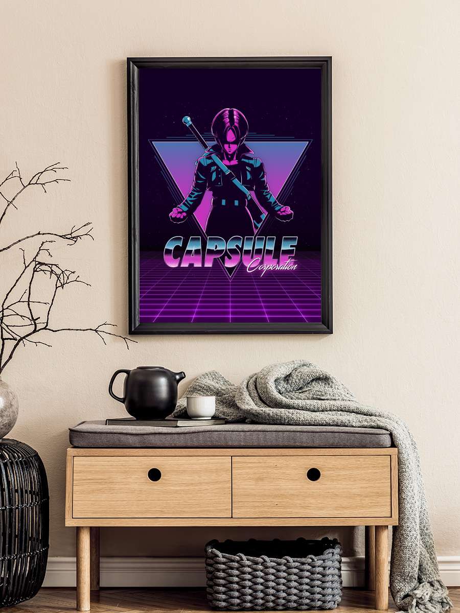 Capsule Corp Anime Poster Tablo Siyah Çerçeveli Yüksek Kalite Anime Duvar Tablo