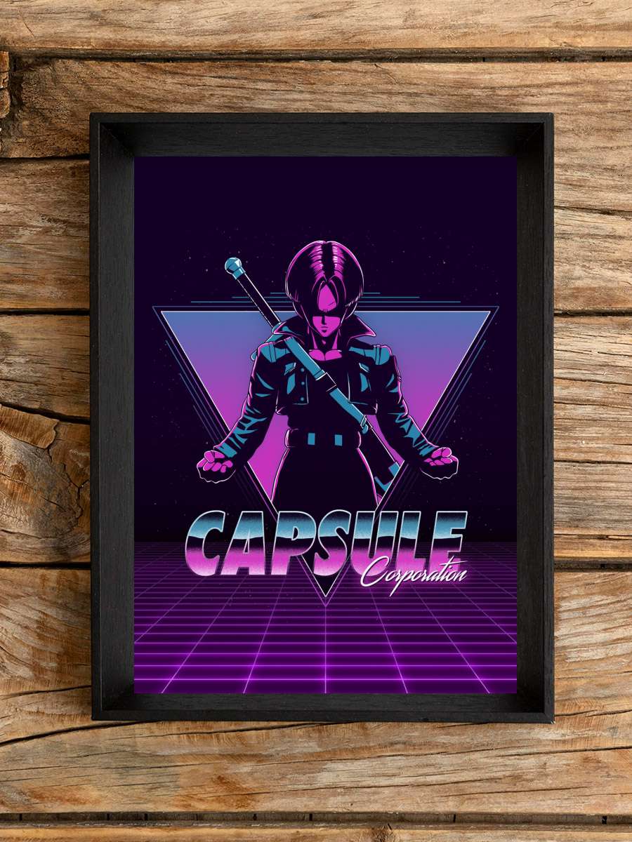 Capsule Corp Anime Poster Tablo Siyah Çerçeveli Yüksek Kalite Anime Duvar Tablo