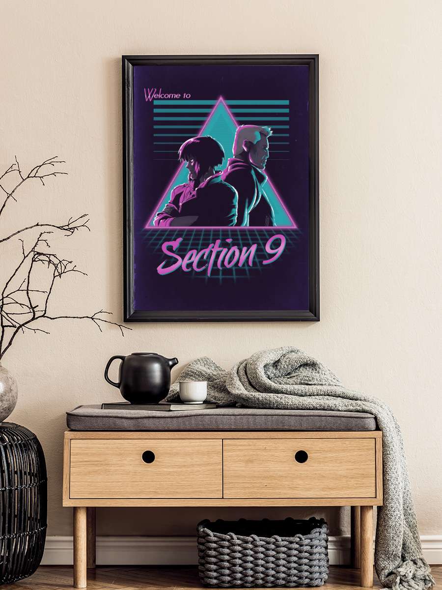 Welcome to Section 9 Anime Poster Tablo Siyah Çerçeveli Yüksek Kalite Anime Duvar Tablo