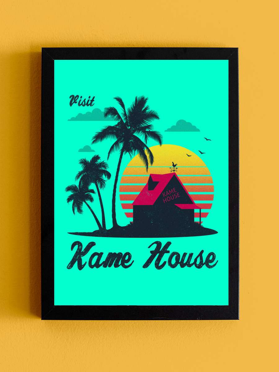 Visit Kame House Anime Poster Tablo Siyah Çerçeveli Yüksek Kalite Anime Duvar Tablo