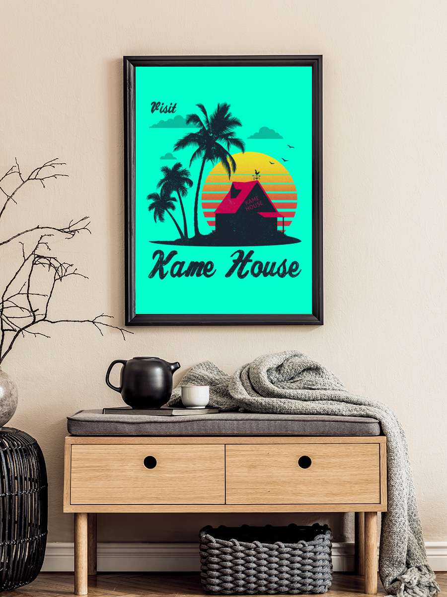 Visit Kame House Anime Poster Tablo Siyah Çerçeveli Yüksek Kalite Anime Duvar Tablo