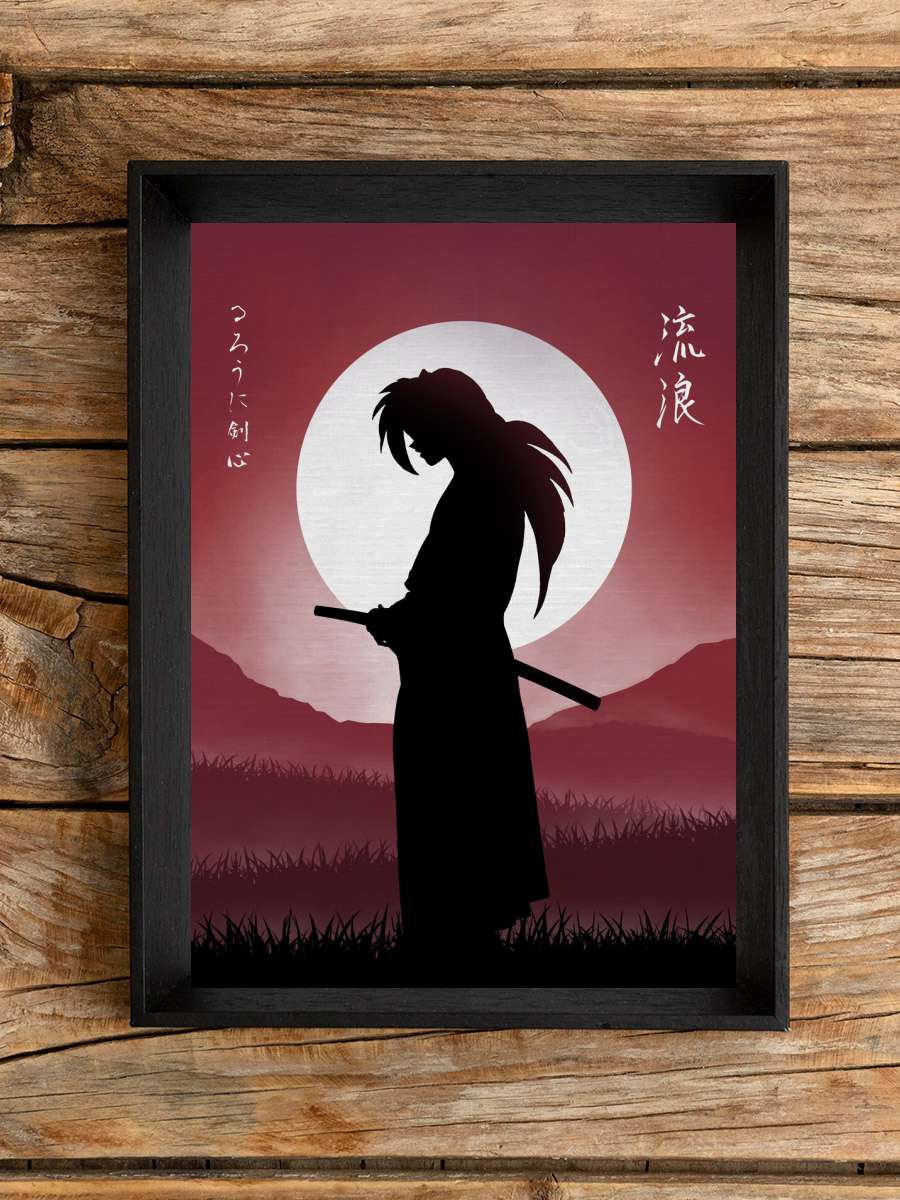 Rurouni samurai Anime Poster Tablo Siyah Çerçeveli Yüksek Kalite Anime Duvar Tablo