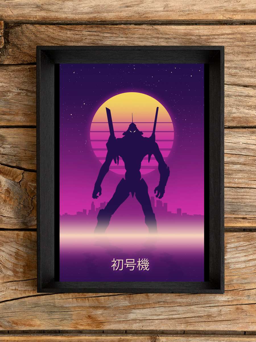 Eva in retro Anime Poster Tablo Siyah Çerçeveli Yüksek Kalite Anime Duvar Tablo