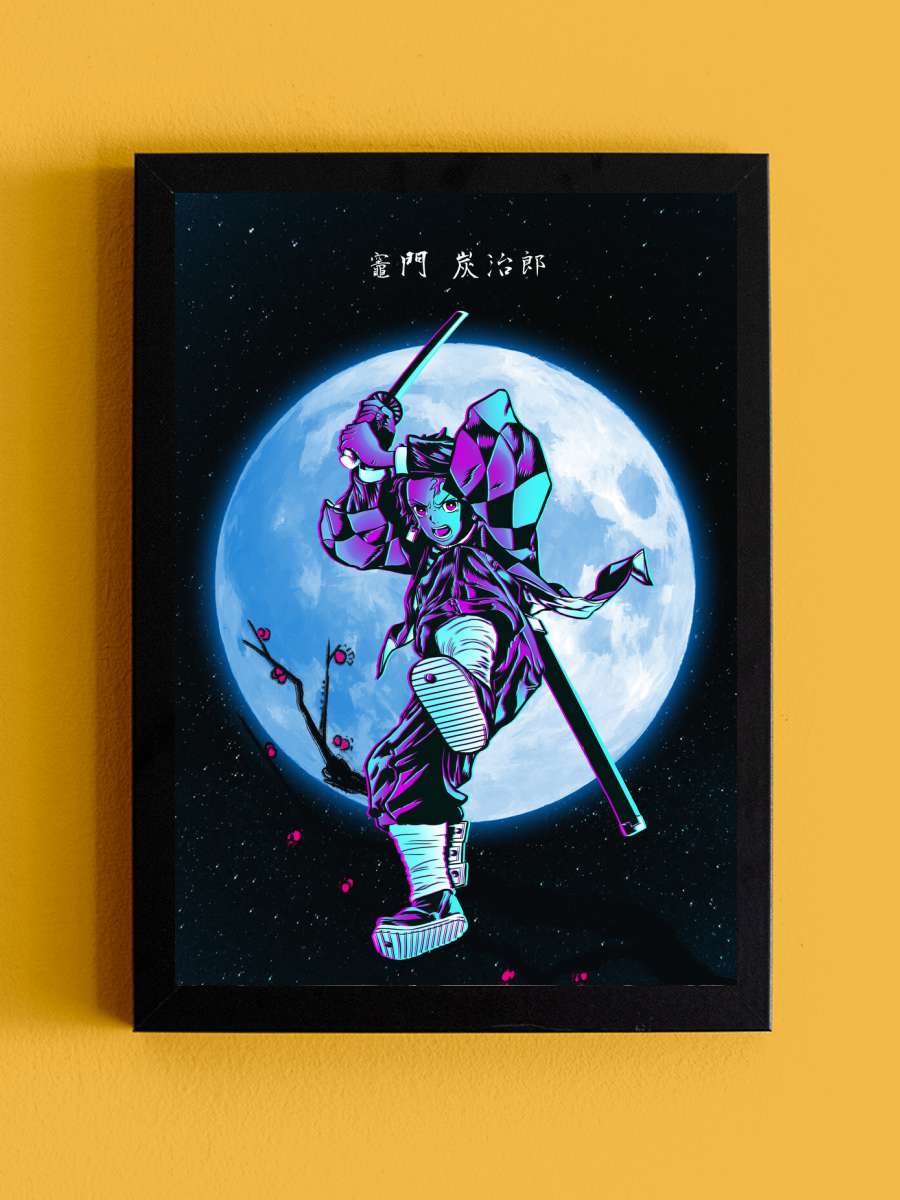 Warrior under the moon Anime Poster Tablo Siyah Çerçeveli Yüksek Kalite Anime Duvar Tablo