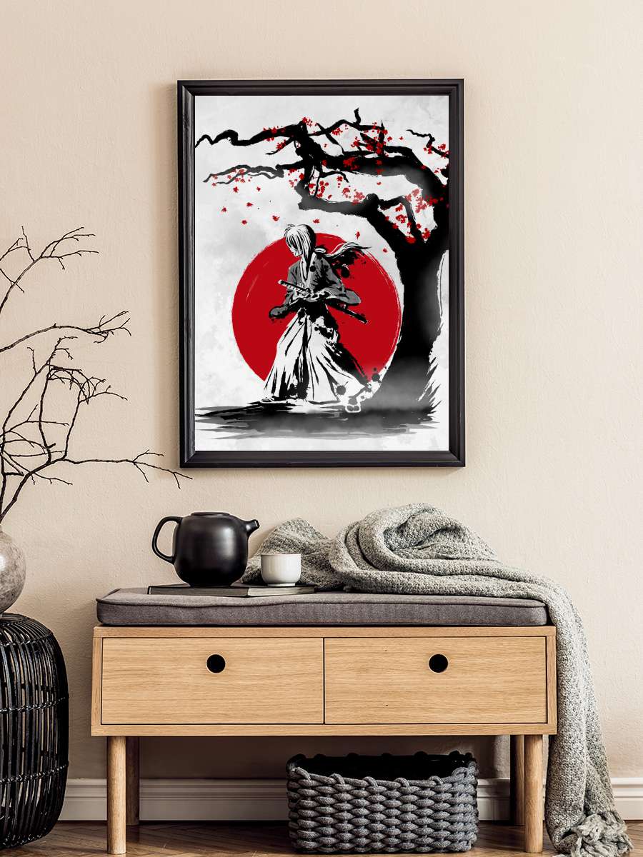 Wandering Samurai Anime Poster Tablo Siyah Çerçeveli Yüksek Kalite Anime Duvar Tablo