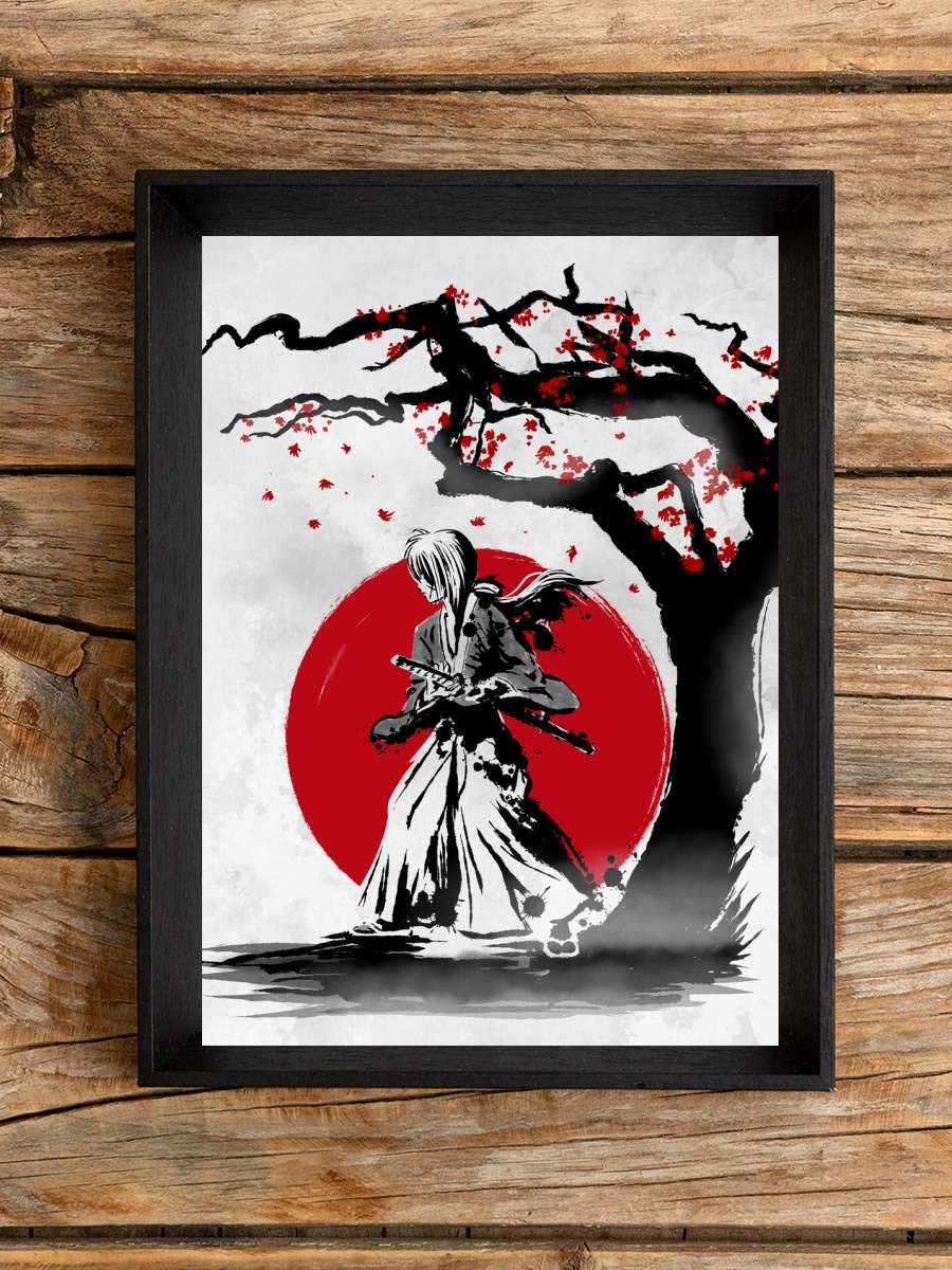 Wandering Samurai Anime Poster Tablo Siyah Çerçeveli Yüksek Kalite Anime Duvar Tablo