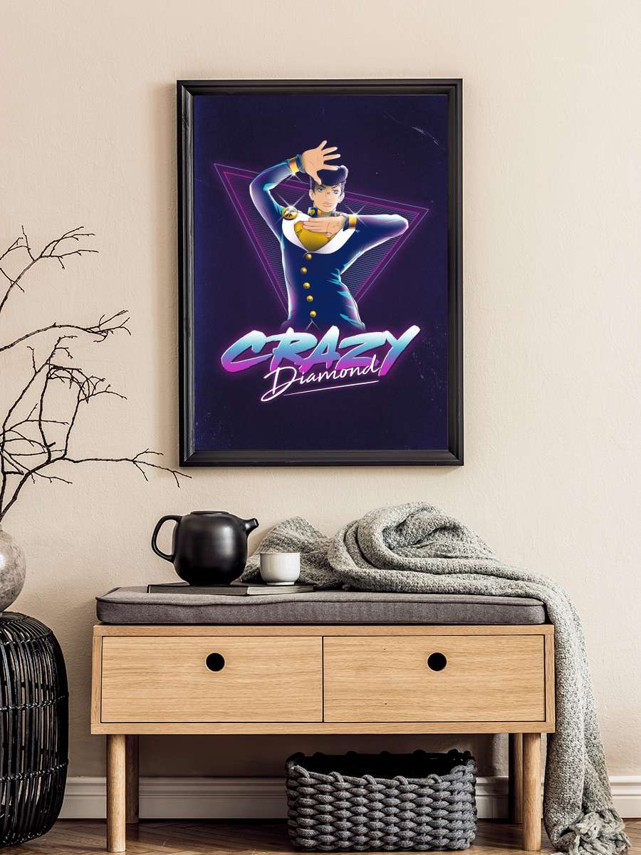 Crazy Diamond Anime Poster Tablo Siyah Çerçeveli Yüksek Kalite Anime Duvar Tablo