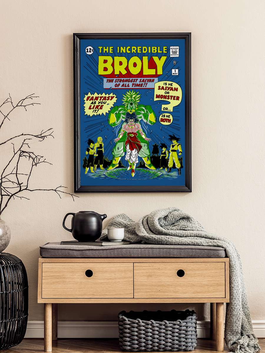 The incredible Broly Anime Poster Tablo Siyah Çerçeveli Yüksek Kalite Anime Duvar Tablo