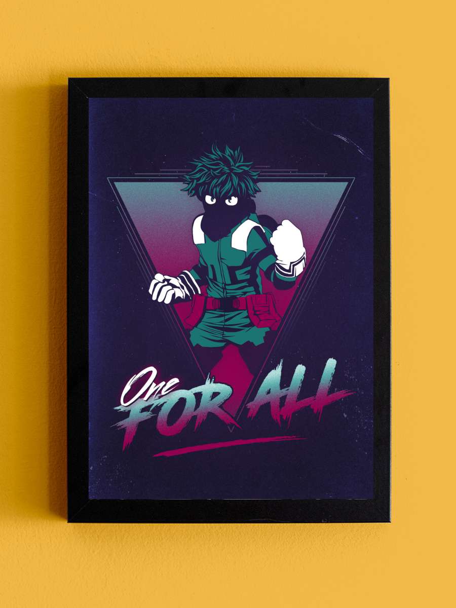 One for All Anime Poster Tablo Siyah Çerçeveli Yüksek Kalite Anime Duvar Tablo