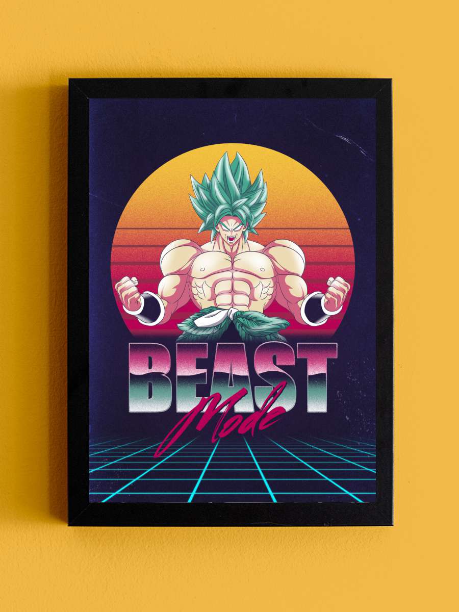 Beast Mode Saiyan Anime Poster Tablo Siyah Çerçeveli Yüksek Kalite Anime Duvar Tablo