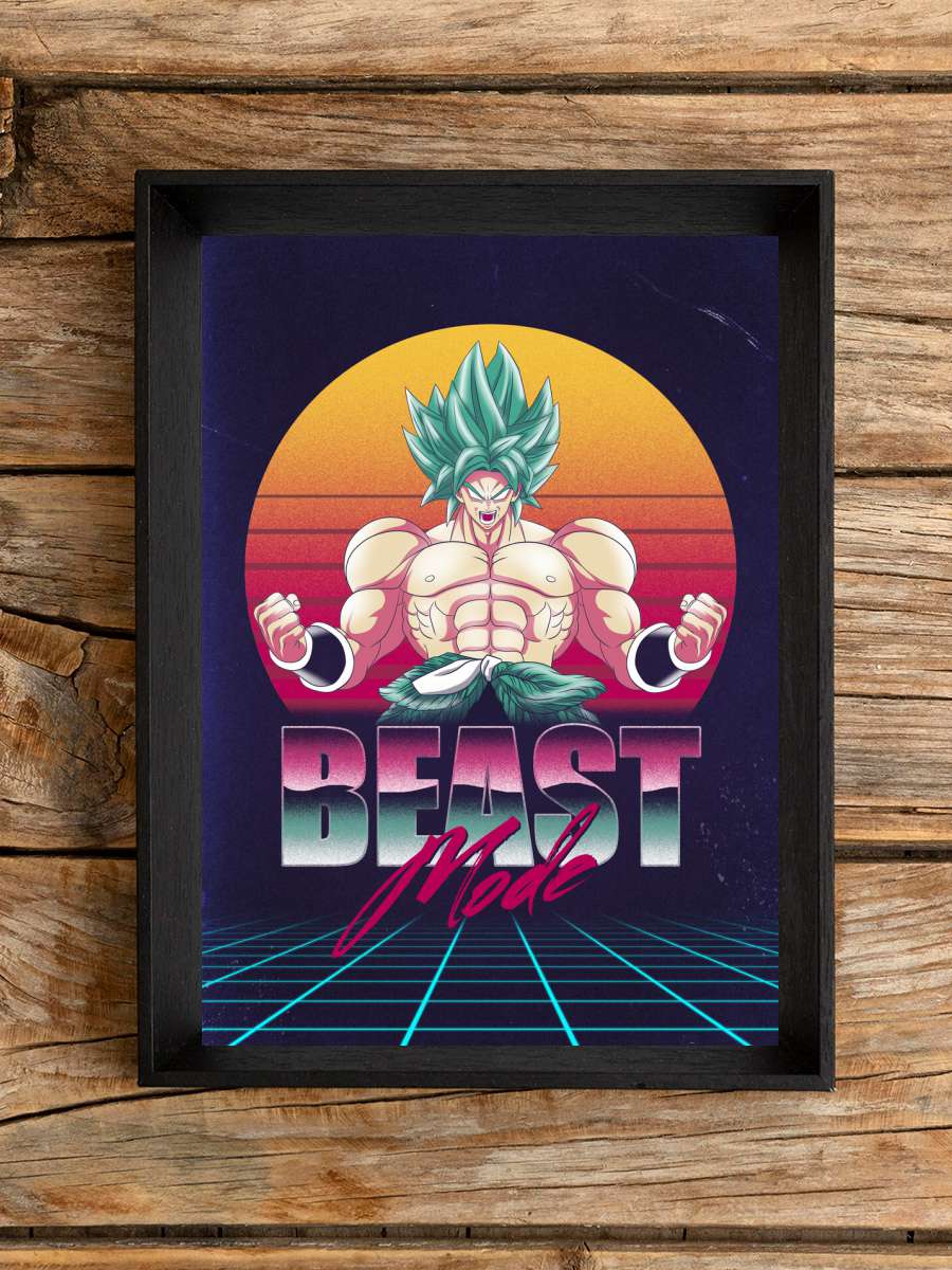 Beast Mode Saiyan Anime Poster Tablo Siyah Çerçeveli Yüksek Kalite Anime Duvar Tablo