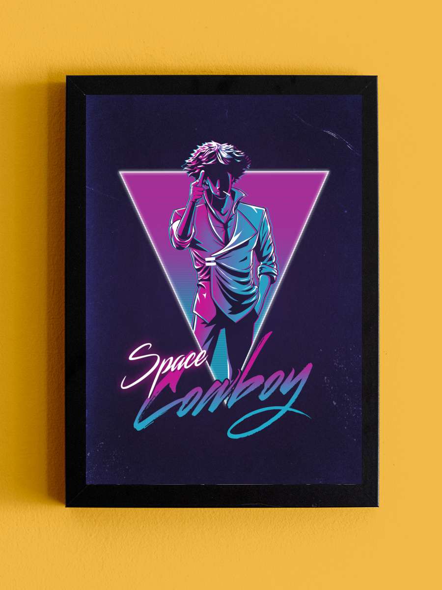 Neon Cowboy Anime Poster Tablo Siyah Çerçeveli Yüksek Kalite Anime Duvar Tablo