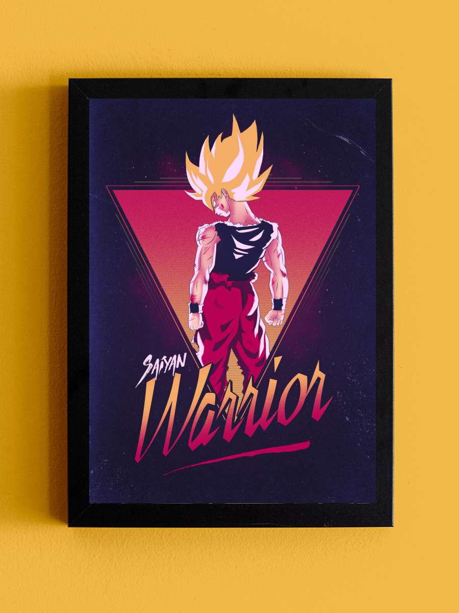 Retro Warrior Anime Poster Tablo Siyah Çerçeveli Yüksek Kalite Anime Duvar Tablo