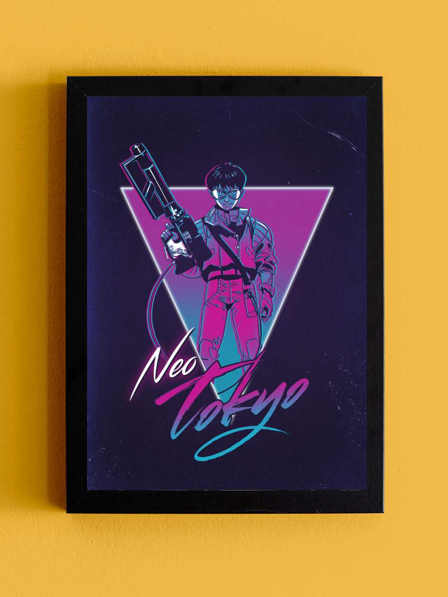 Neon Tokyo Anime Poster Tablo Siyah Çerçeveli Yüksek Kalite Anime Duvar Tablo