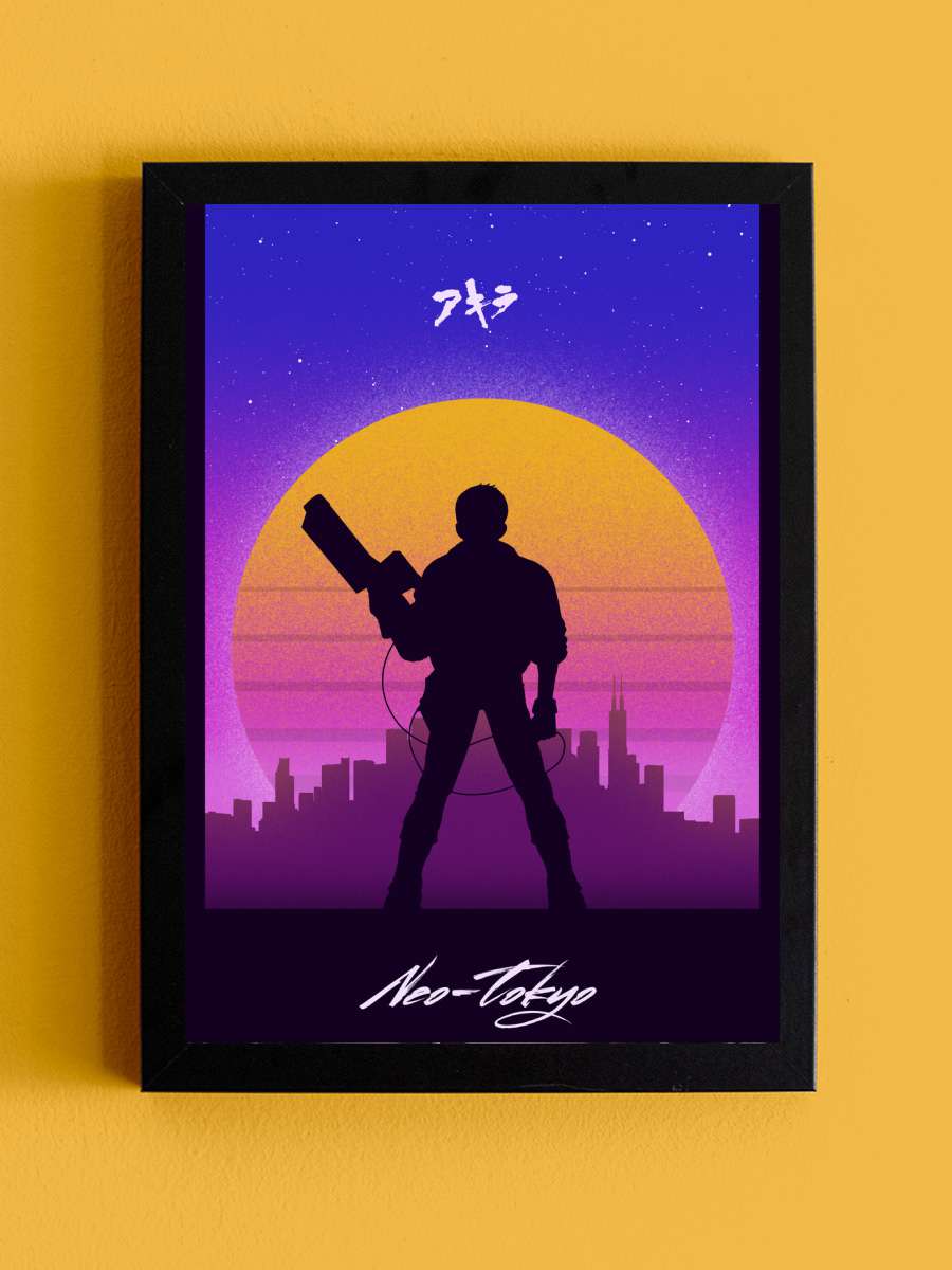 Retro Kaneda Anime Poster Tablo Siyah Çerçeveli Yüksek Kalite Anime Duvar Tablo