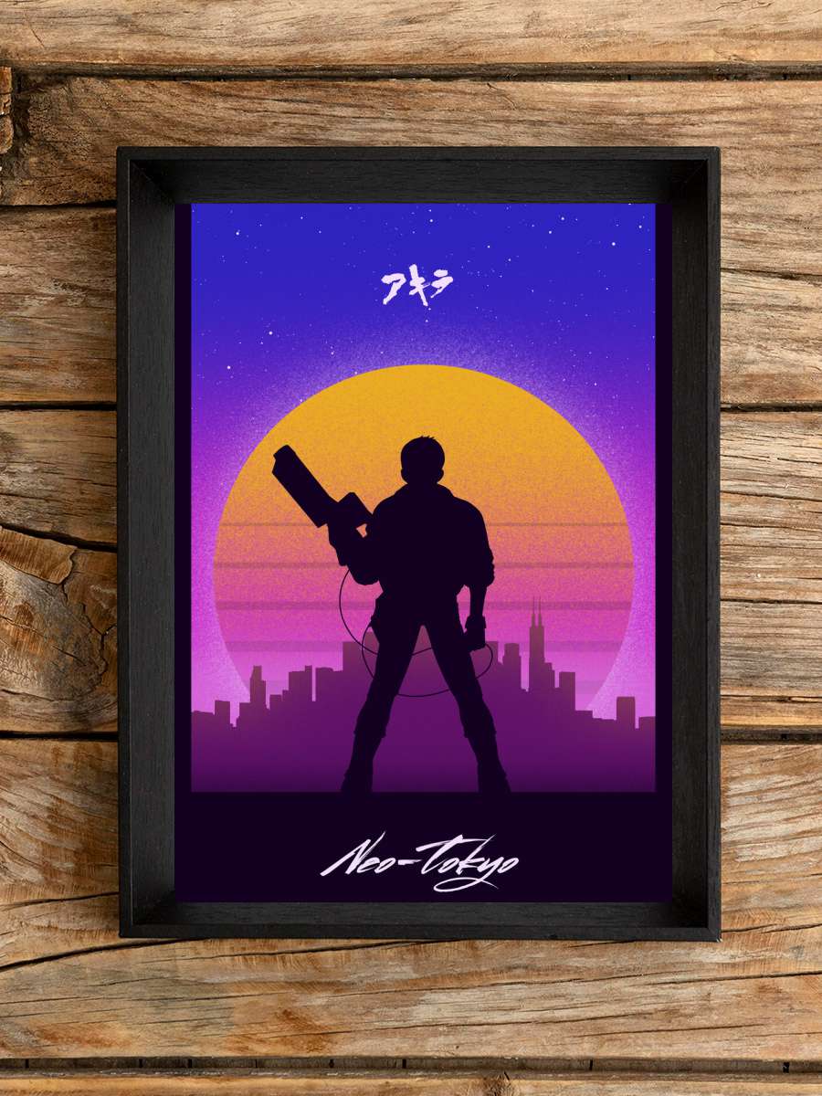 Retro Kaneda Anime Poster Tablo Siyah Çerçeveli Yüksek Kalite Anime Duvar Tablo