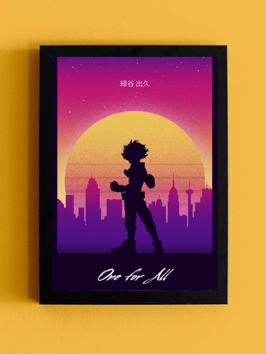 Retro Deku Anime Poster Tablo Siyah Çerçeveli Yüksek Kalite Anime Duvar Tablo