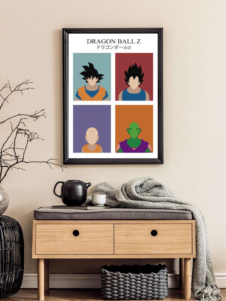 DBZ Anime Poster Tablo Siyah Çerçeveli Yüksek Kalite Anime Duvar Tablo