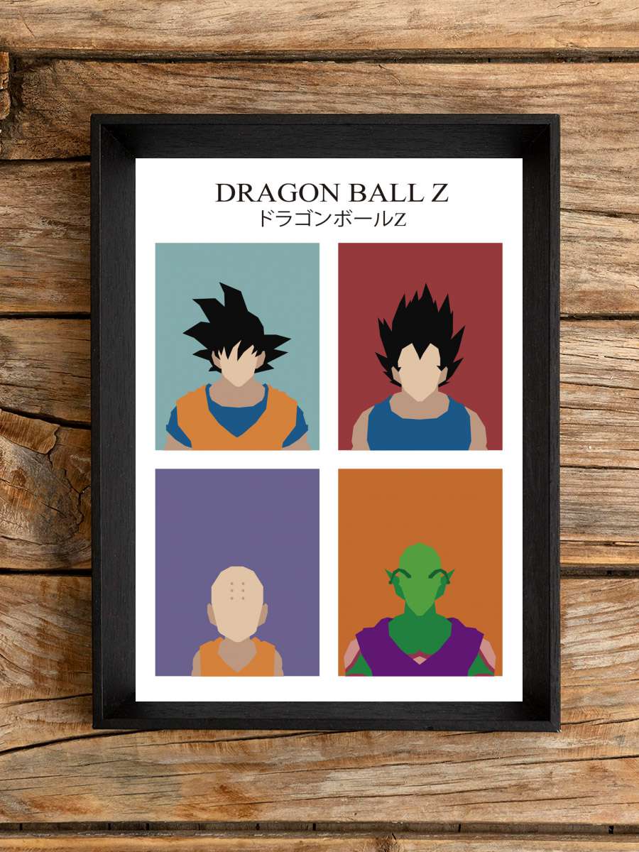 DBZ Anime Poster Tablo Siyah Çerçeveli Yüksek Kalite Anime Duvar Tablo