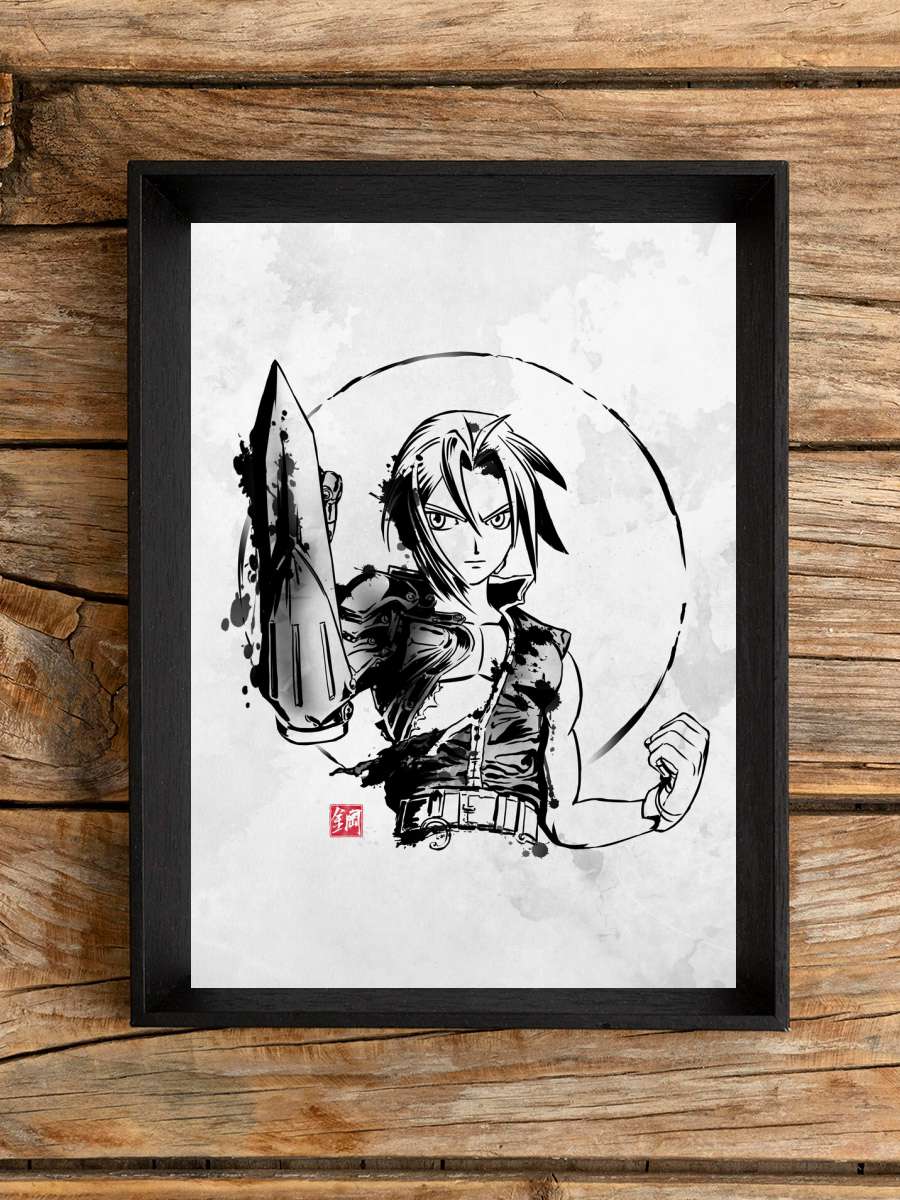 Ink metal Ed Anime Poster Tablo Siyah Çerçeveli Yüksek Kalite Anime Duvar Tablo