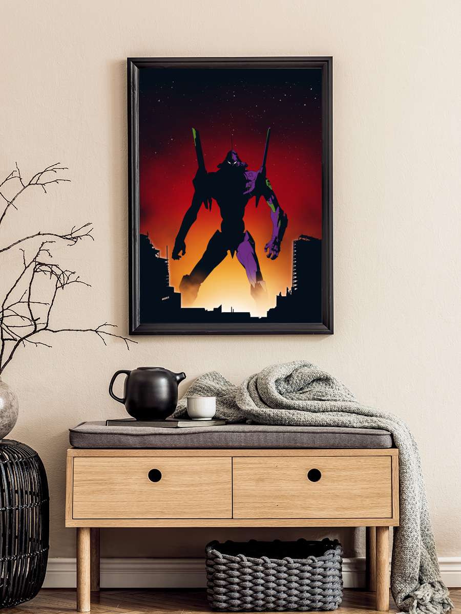 Unit-01 Anime Poster Tablo Siyah Çerçeveli Yüksek Kalite Anime Duvar Tablo