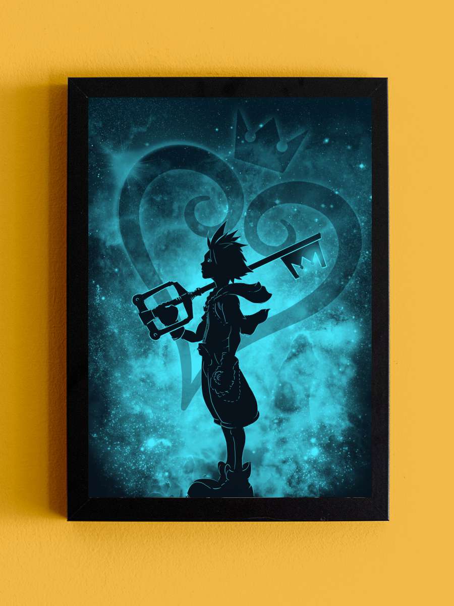 Heart Silhouette Anime Poster Tablo Siyah Çerçeveli Yüksek Kalite Anime Duvar Tablo