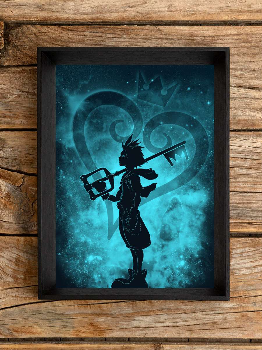 Heart Silhouette Anime Poster Tablo Siyah Çerçeveli Yüksek Kalite Anime Duvar Tablo