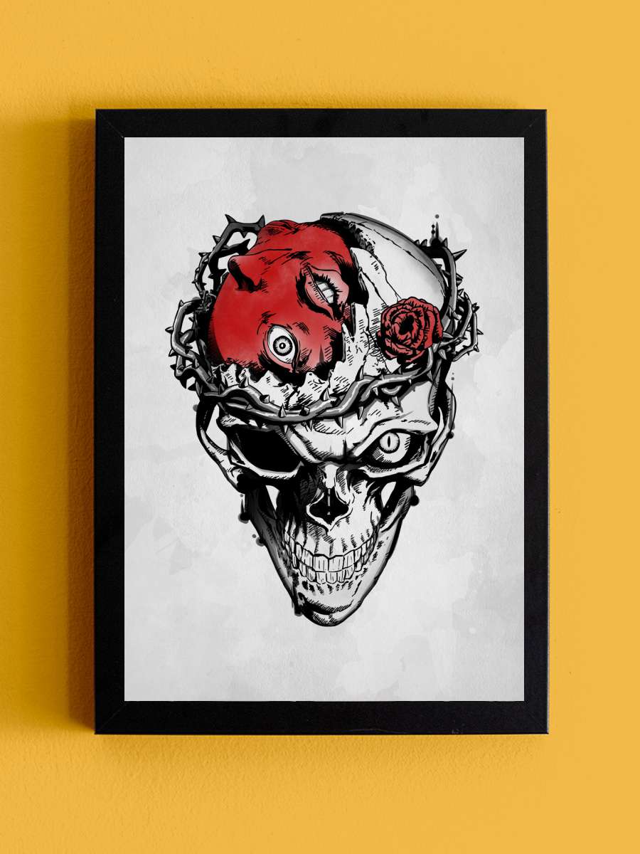 Behelit Skull Anime Poster Tablo Siyah Çerçeveli Yüksek Kalite Anime Duvar Tablo