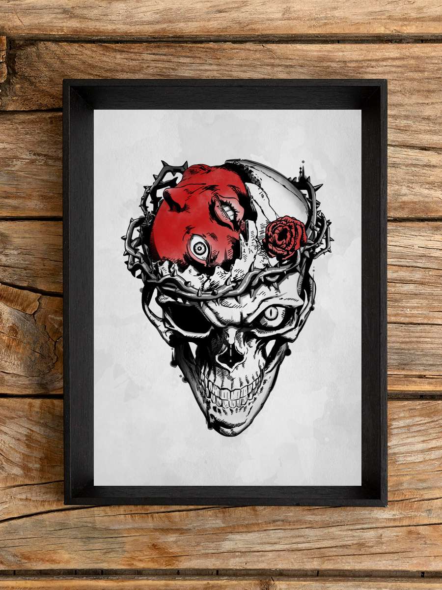 Behelit Skull Anime Poster Tablo Siyah Çerçeveli Yüksek Kalite Anime Duvar Tablo