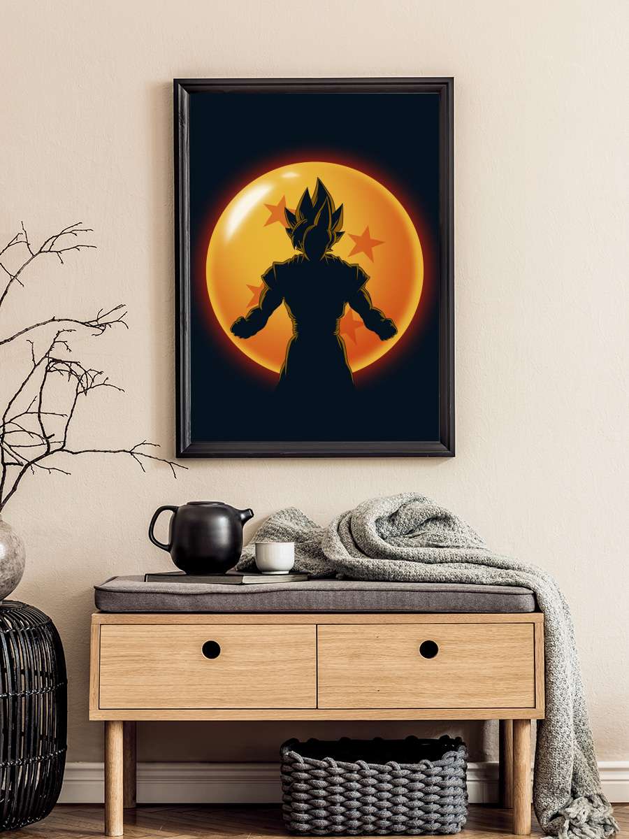 Super Saiyan Hero Anime Poster Tablo Siyah Çerçeveli Yüksek Kalite Anime Duvar Tablo