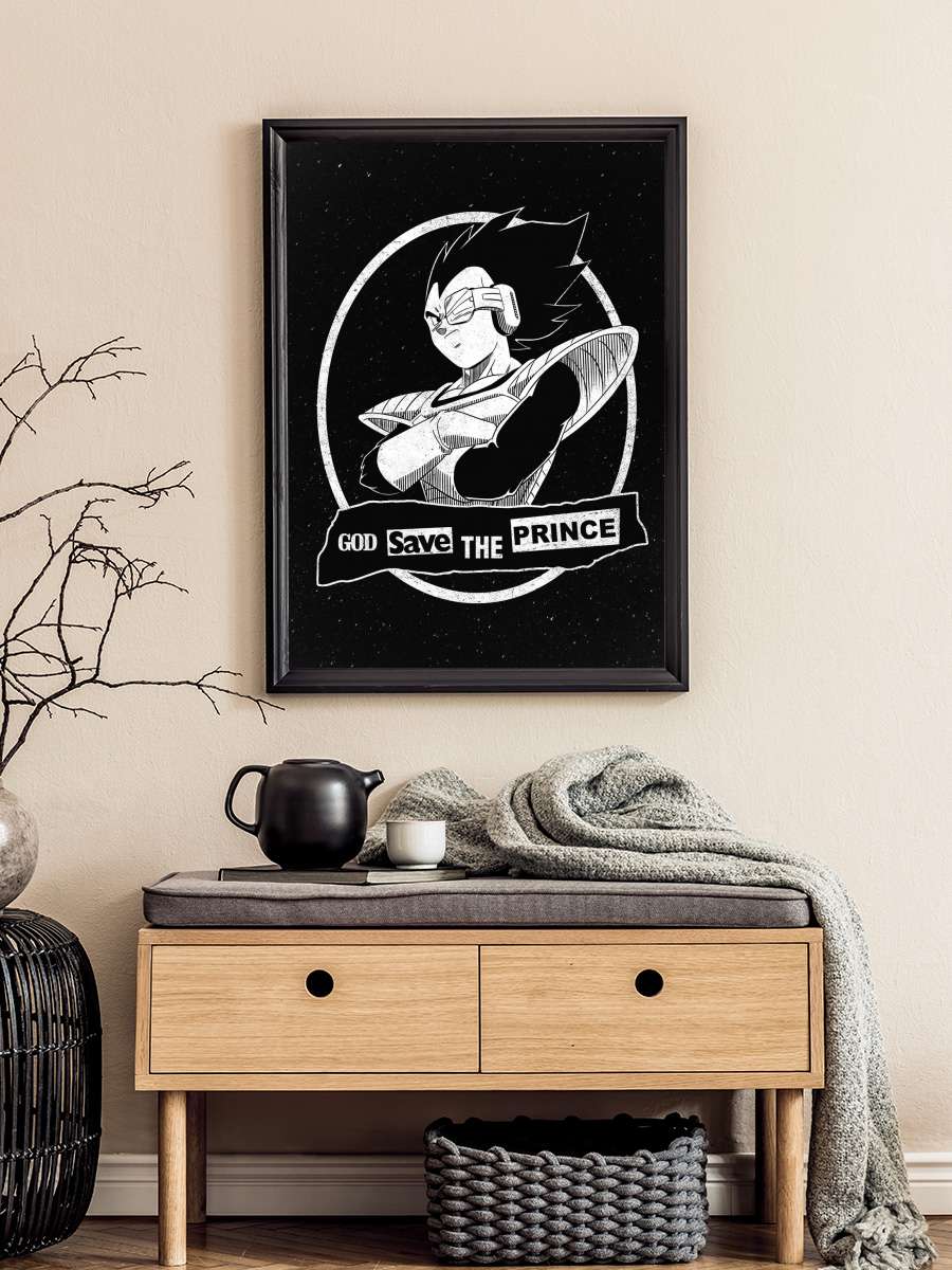 Prince of the saiyans Anime Poster Tablo Siyah Çerçeveli Yüksek Kalite Anime Duvar Tablo