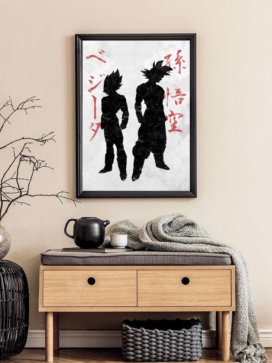 The Saiyans Anime Poster Tablo Siyah Çerçeveli Yüksek Kalite Anime Duvar Tablo