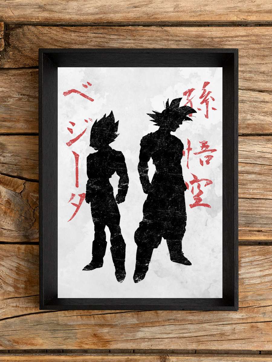 The Saiyans Anime Poster Tablo Siyah Çerçeveli Yüksek Kalite Anime Duvar Tablo