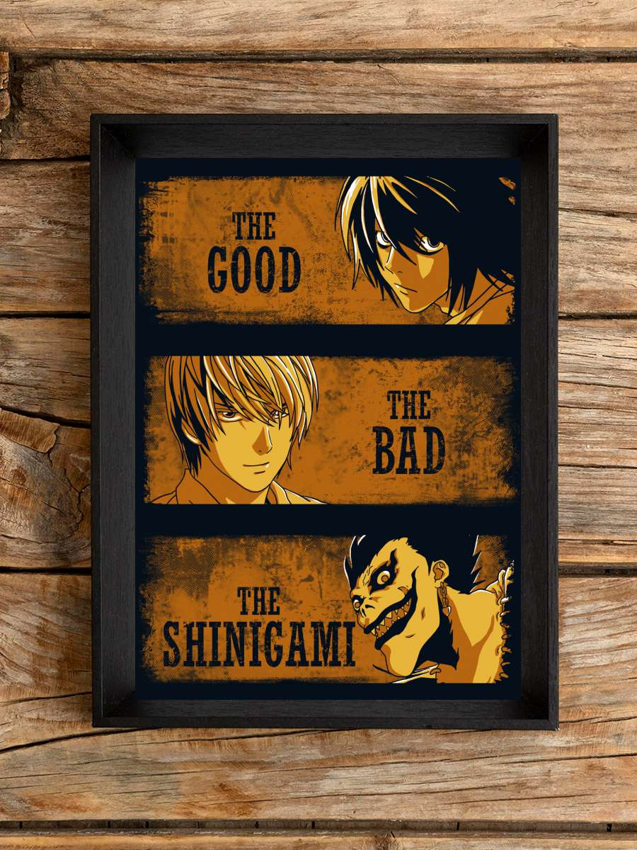 The good the bd and the… shinigami Anime Poster Tablo Siyah Çerçeveli Yüksek Kalite Anime Duvar Tablo