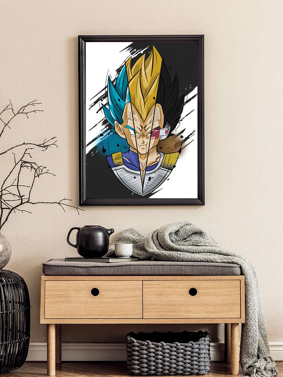 Vegeta Armor Anime Poster Tablo Siyah Çerçeveli Yüksek Kalite Anime Duvar Tablo