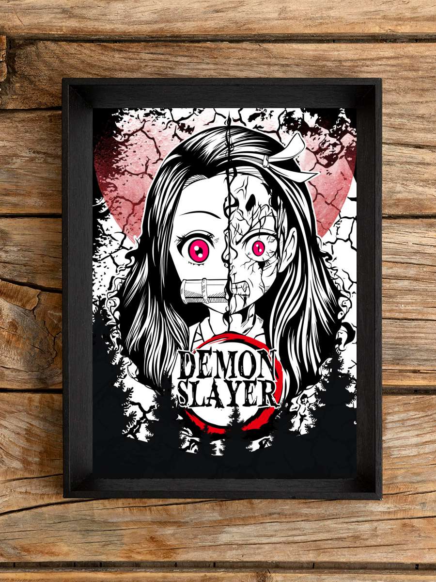 Nezuke demon slayer nezuko Anime Poster Tablo Siyah Çerçeveli Yüksek Kalite Anime Duvar Tablo