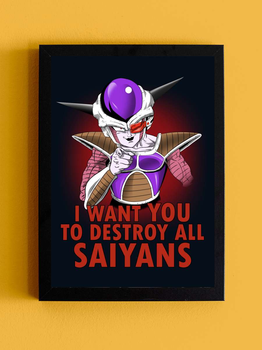 Uncle Frieza Anime Poster Tablo Siyah Çerçeveli Yüksek Kalite Anime Duvar Tablo