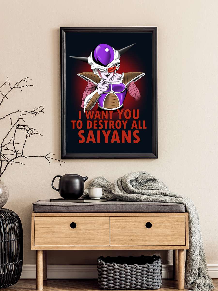 Uncle Frieza Anime Poster Tablo Siyah Çerçeveli Yüksek Kalite Anime Duvar Tablo