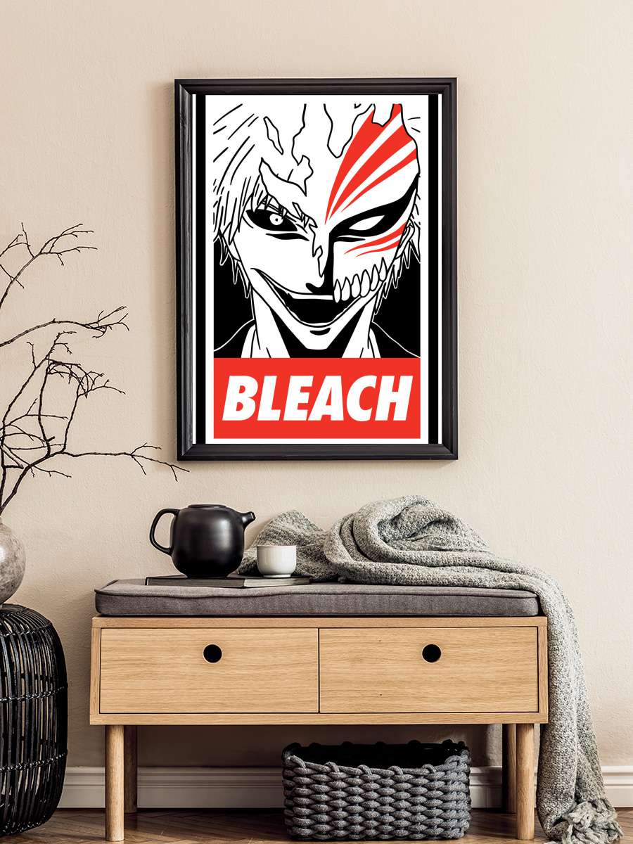 Ichigo Anime Poster Tablo Siyah Çerçeveli Yüksek Kalite Anime Duvar Tablo