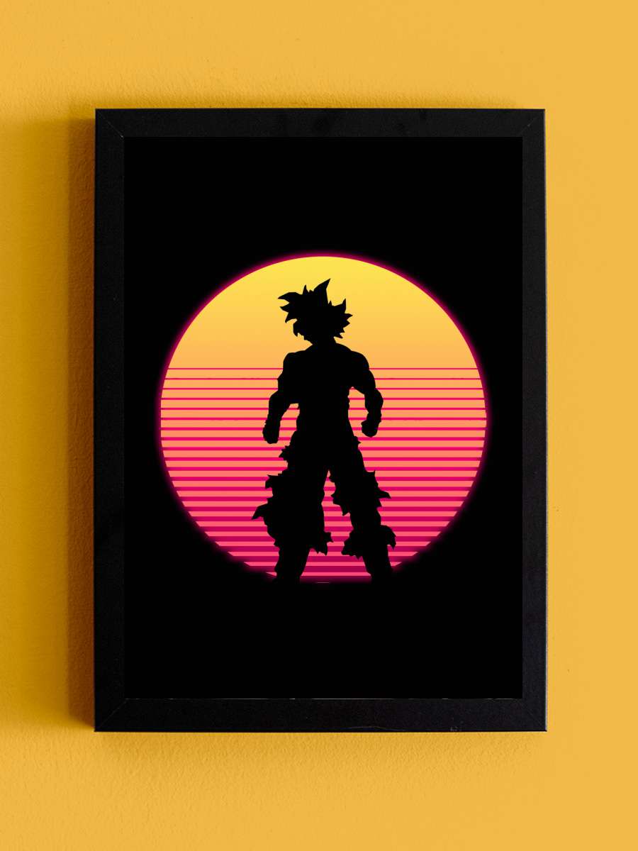 Saiyan under the moon  Anime Poster Tablo Siyah Çerçeveli Yüksek Kalite Anime Duvar Tablo