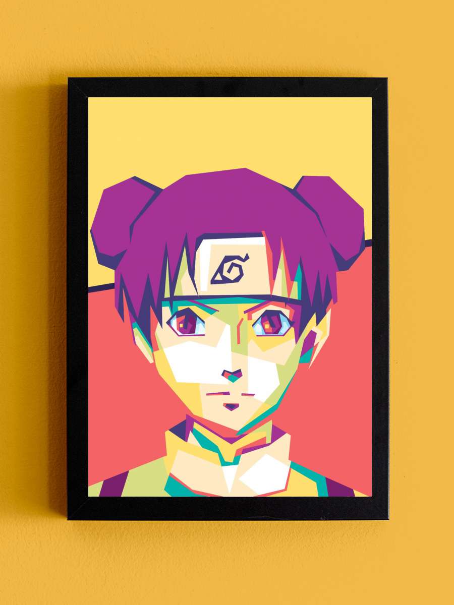 Tenten WPAP Anime Poster Tablo Siyah Çerçeveli Yüksek Kalite Anime Duvar Tablo