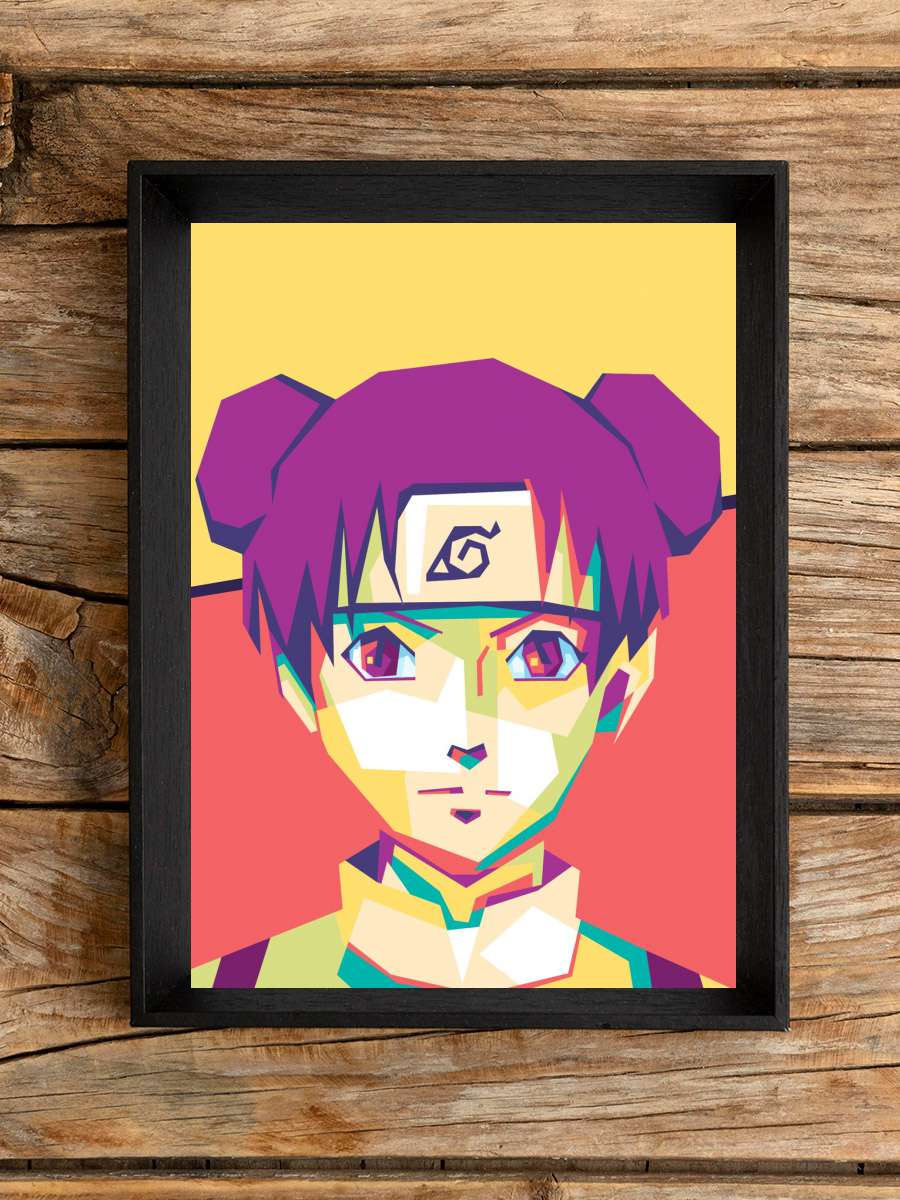 Tenten WPAP Anime Poster Tablo Siyah Çerçeveli Yüksek Kalite Anime Duvar Tablo