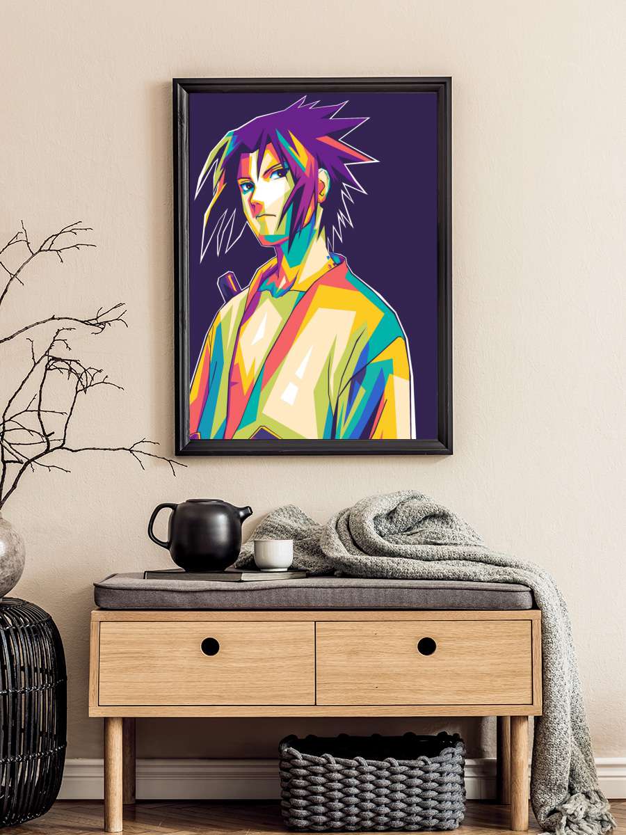 Sasuke Japanese Anime Anime Poster Tablo Siyah Çerçeveli Yüksek Kalite Anime Duvar Tablo