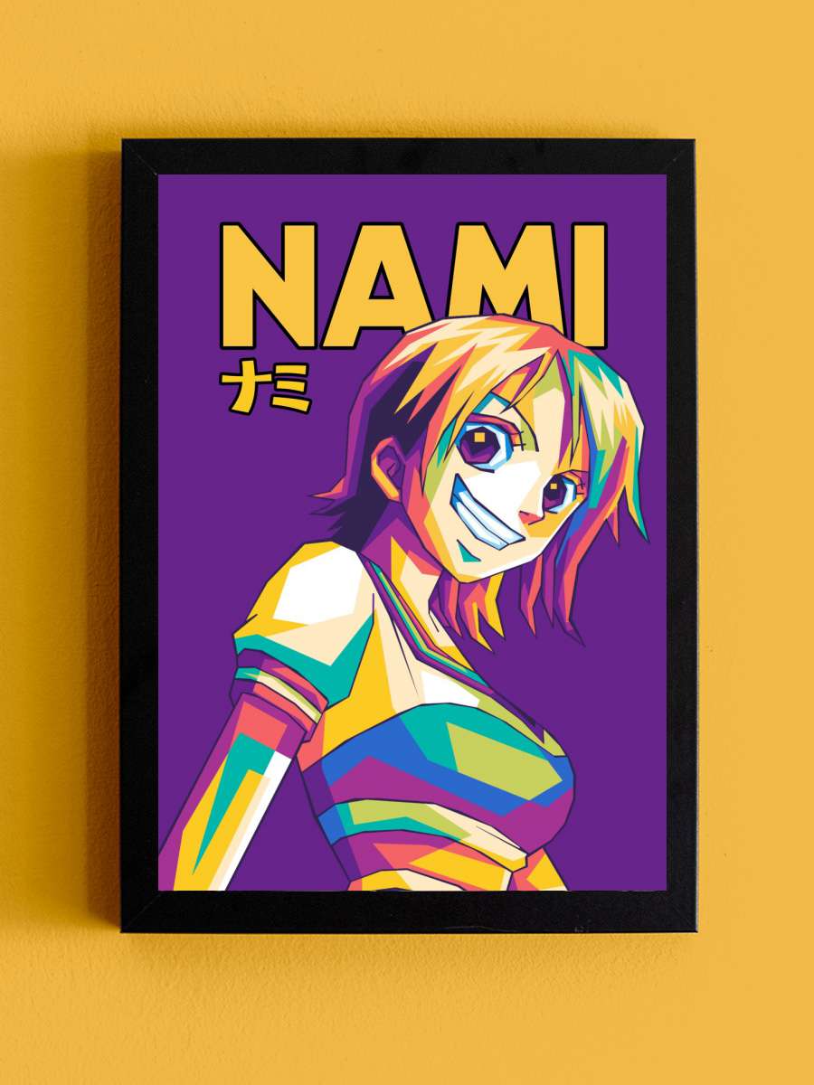 Nami WPAP Anime Poster Tablo Siyah Çerçeveli Yüksek Kalite Anime Duvar Tablo