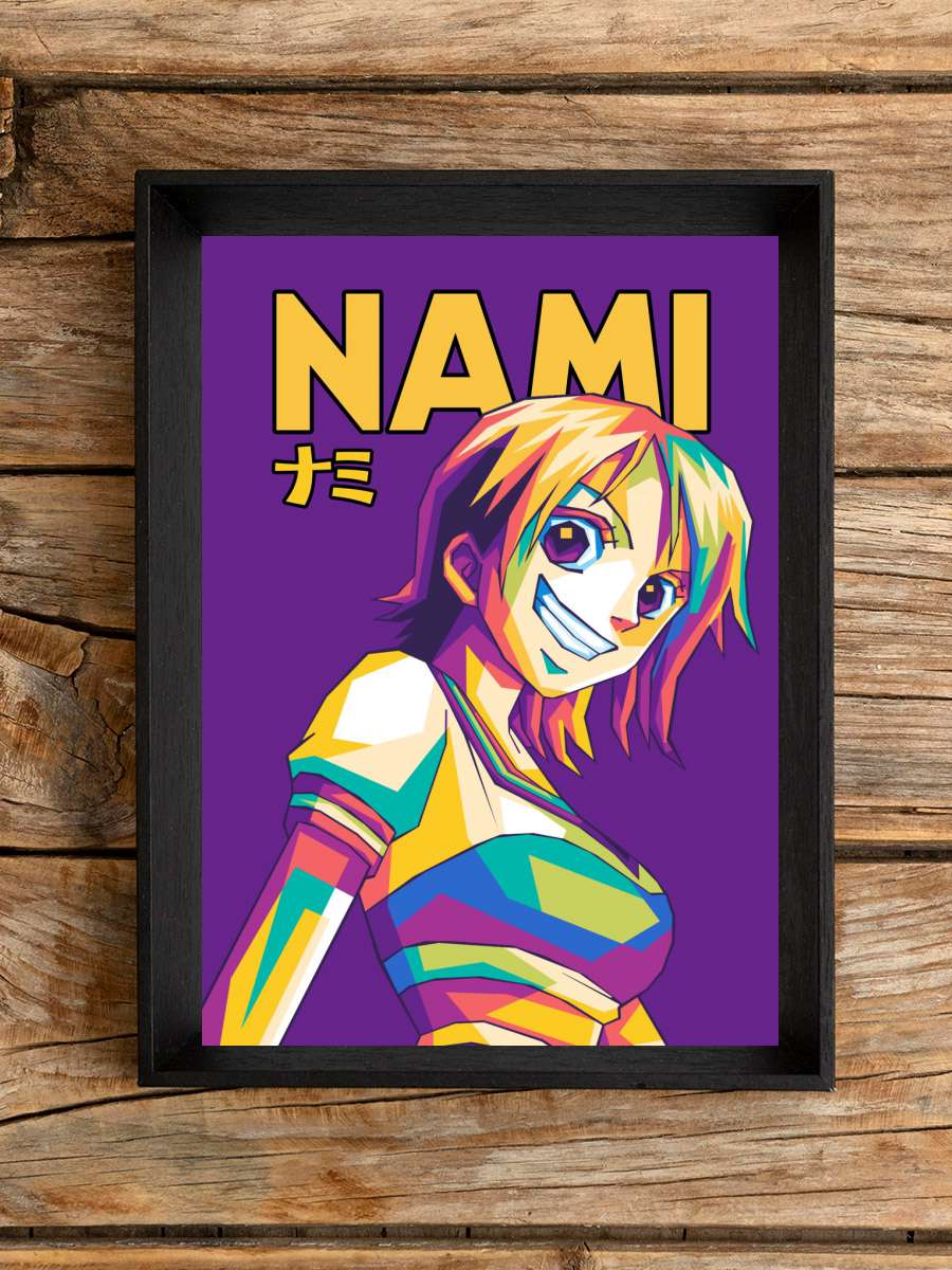 Nami WPAP Anime Poster Tablo Siyah Çerçeveli Yüksek Kalite Anime Duvar Tablo