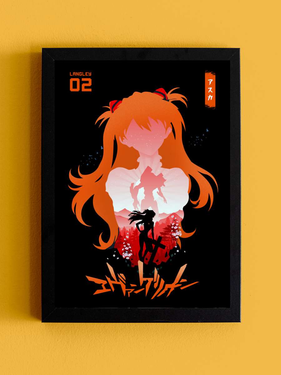 neon genesis evangelion soryu… soryu asuka langley Anime Poster Tablo Siyah Çerçeveli Yüksek Kalite Anime Duvar Tablo