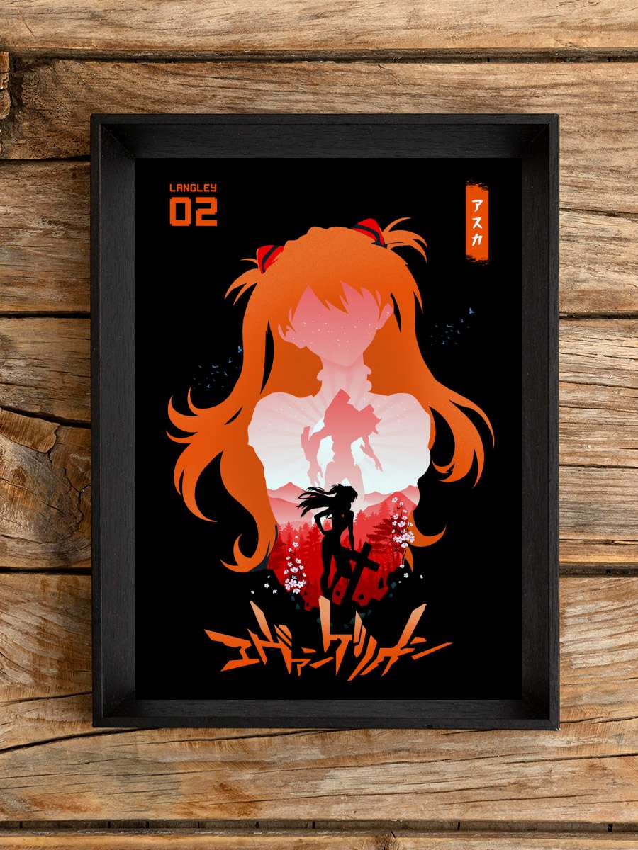 neon genesis evangelion soryu… soryu asuka langley Anime Poster Tablo Siyah Çerçeveli Yüksek Kalite Anime Duvar Tablo